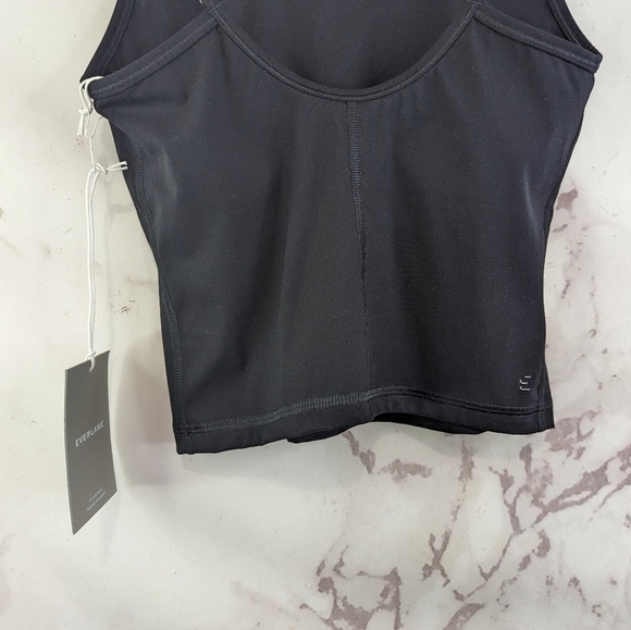 Everlane Tank Top Women Black Crop The Perform Cami Shelf Bra NEW - Picture 9 of 13